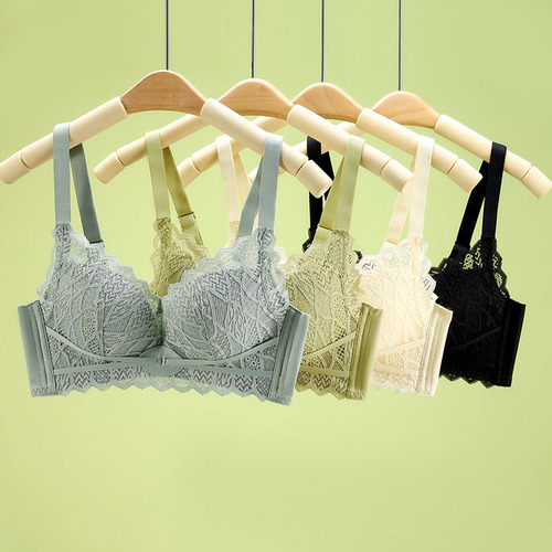 Live stream dropshipping of  Spring No-Wire Bra, B Cup, Thin, Non-Magnetic, Sexy, Clustering, Breast Adjustment Bra