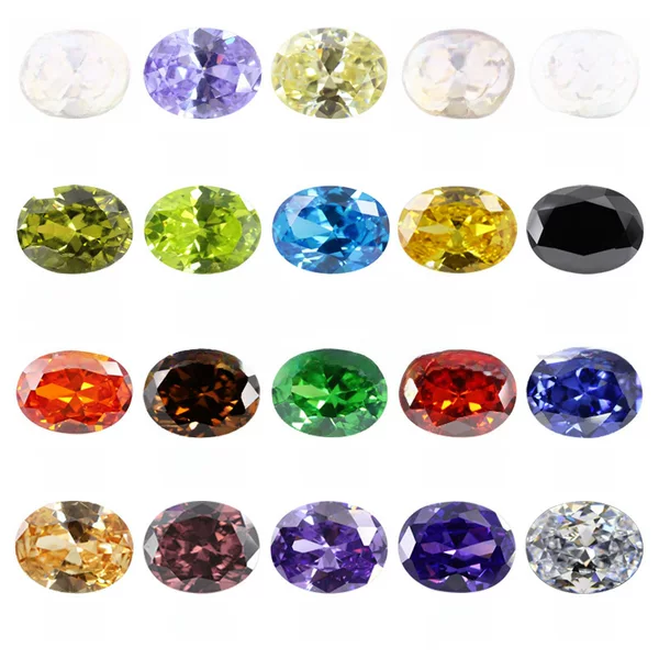 Egg Shaped Zircon Bare Stone Ring Wholesale Oval White Color Pointed Bottom Artificial CZ Gem AAA Hao Stone