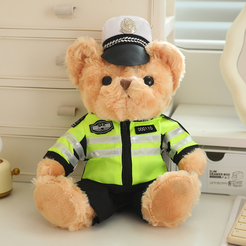 Uniforme de policía de emergencia de bomberos de policía Teddy Bear muñeca Jewel muñeca juguete de peluche regalo