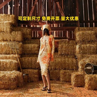 Straw Stacks Dried Straw Decorative Square Straw Stacks Landscaping Straw Stacks Straw Grain Straw Bale Outdoor Camping Wedding Photography