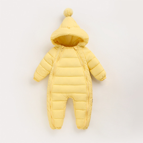 Baby Clothes Newborn Baby Onesie Baby Autumn and Winter Thickened Climbing Suit Outdoors Warm Down Cotton Embrace 
