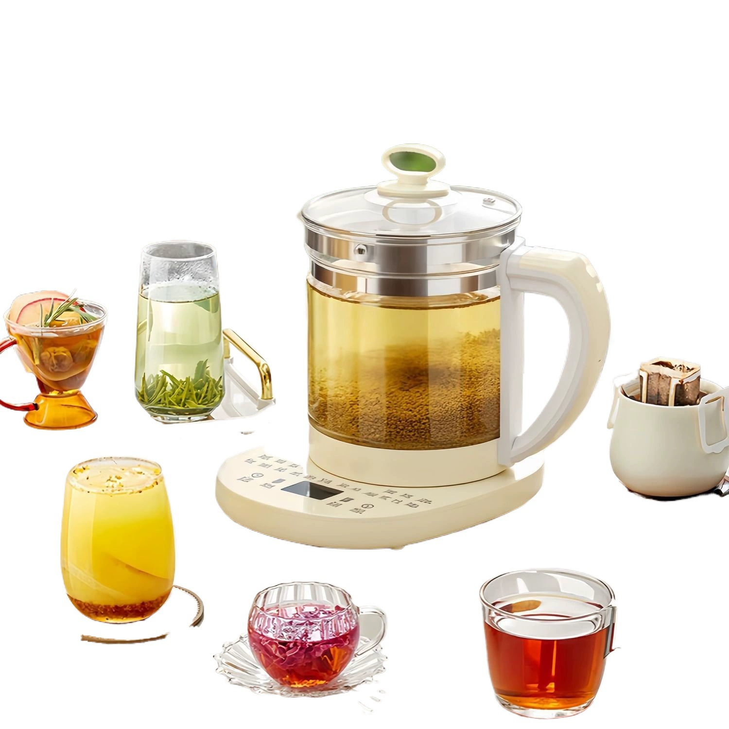 Electric Health Kettle YouDian 1.8 L Glass, 18 Functions, 100–800W, Auto Boil Base+Pot