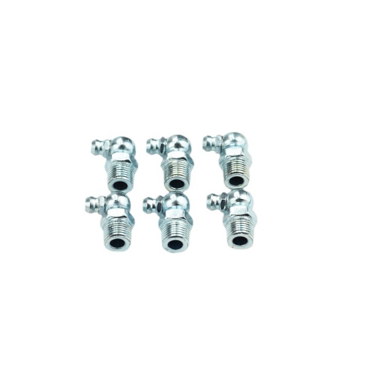 Azul y blanco zinc 1/8NPT, boquilla de grasa de 90 grados, pistola de grasa lubricante grasa Accesorios