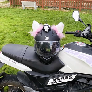 Helmet Decoration Accessories Detachable Plush Cat Ears Motorcycle Helmet