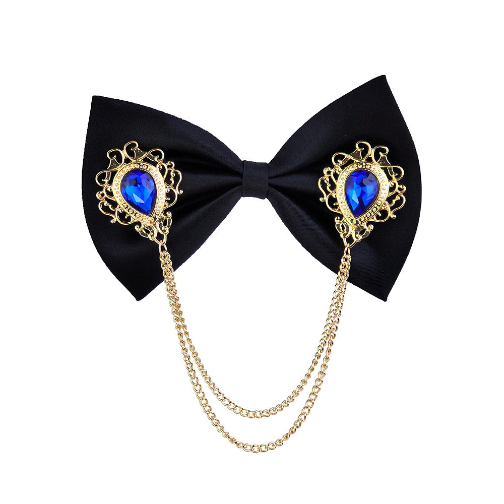 Bow Tie in Stock Korean Style Shirt Collar Men's Collar Chain Pin Buckle Personalized Cross Pin Collar Buckle Bow Brooch