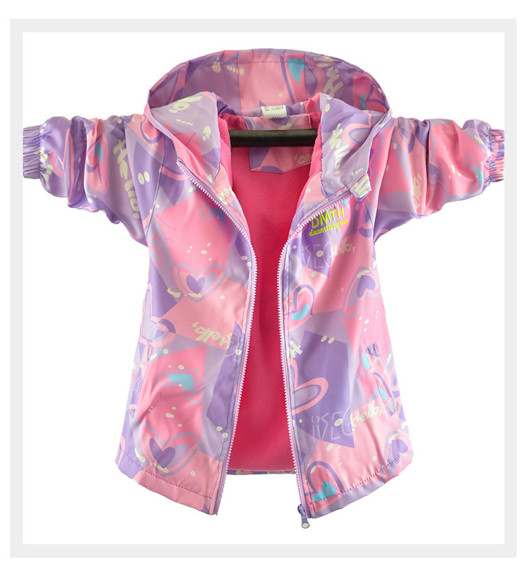 Sports Korean Style Heart Shape Polyester Fleece Girls Outerwear display picture 4