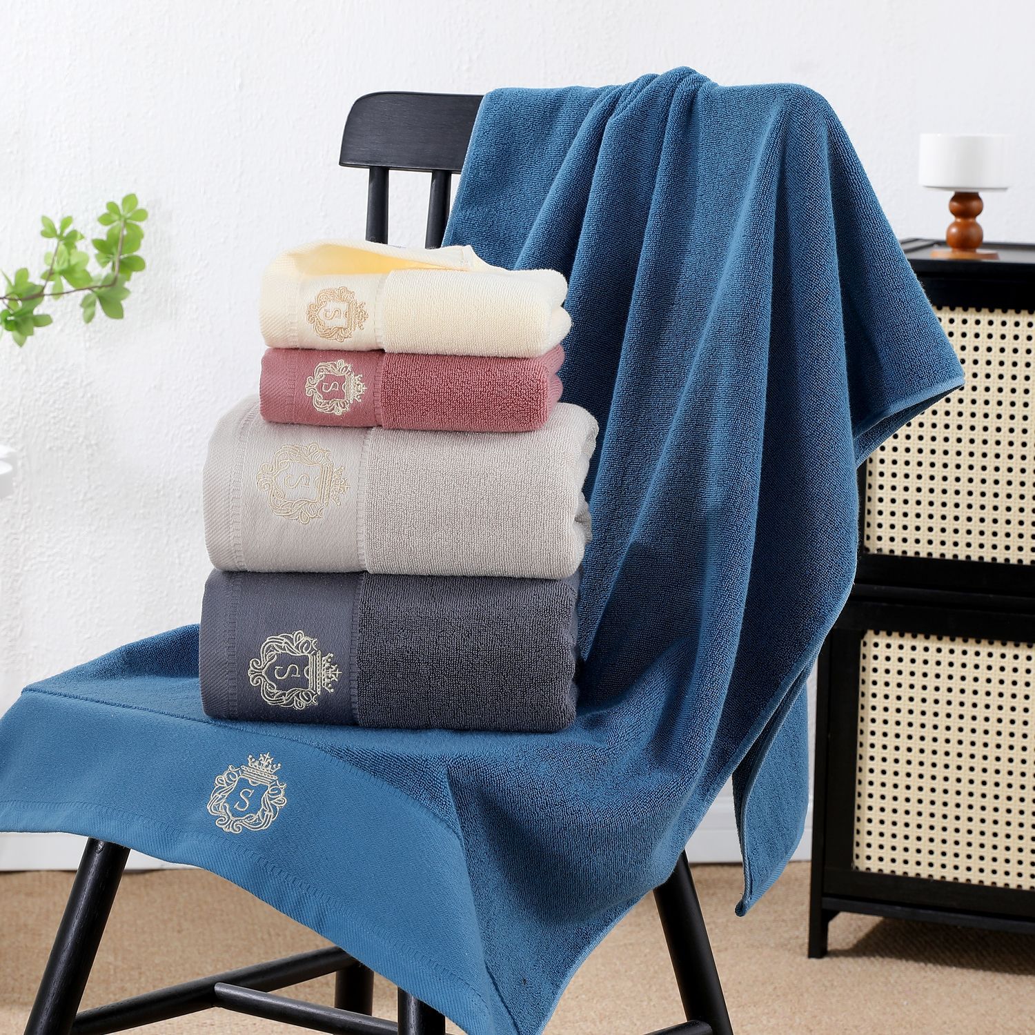 수건 도매 면화 120g 두꺼운 흡수성 호텔 수건 대외 무역 면화 선물 수건 도매 자수 로고