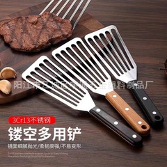 ステンレス製の魚焼きシャベル、家庭用のフライパン、木の柄のプラスチック料理シャベル、キッチンツール