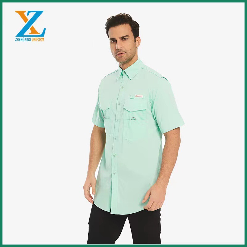 Men's Summer Outdoor Tops Short-Sleeved Fishing Sun Protection Fishing Clothing Hiking Sports Leisure Cycling Anti-Uv Shirt