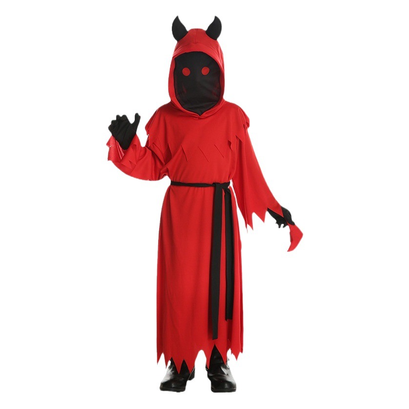 Los niños de Halloween rojo poco diablo partido traje etapa rendimiento ropa distribución al por mayor