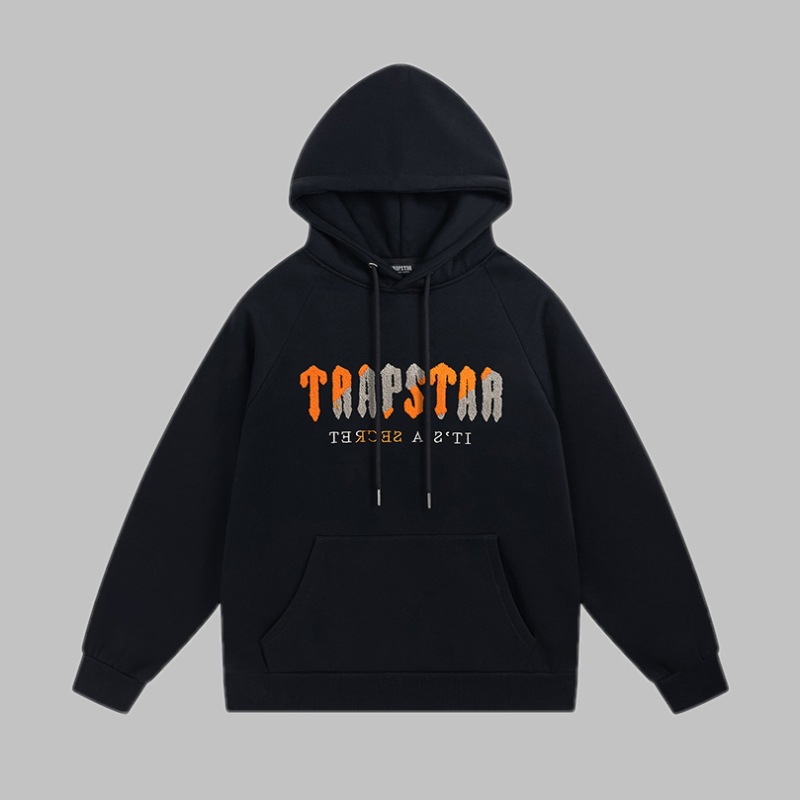 Trapstar azul Tigre cabeza toalla bordado traje forro polar suéter con capucha ceñida deportes casual pantalones largos