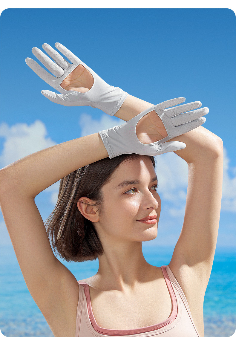 Šilkinės pirštinės nuo saulės vasaros sportui, fitnesui, važiavimui dviračiu, vairavimui, apsauga nuo UV spindulių, delnas įdubęs, apsauga nuo užgulimo, apsauga nuo_voghion.com