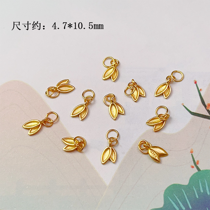 DIY Accessories S925 Silver Gold-Plated Small Drop Necklace Pendant Bracelet Charm Bead Spacer Loose Beads Jewelry Materials