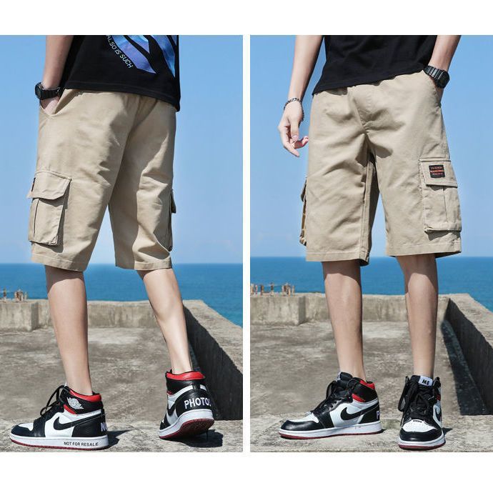 纯棉工装短裤男士夏季潮牌外穿宽松爆款五分中裤子休闲运动大裤衩|undefined