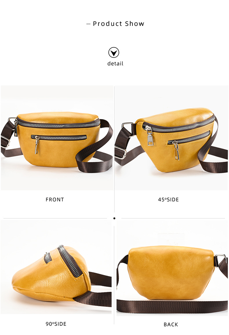 Women's Fashion Solid Color Pu Leather Waist Bags display picture 5