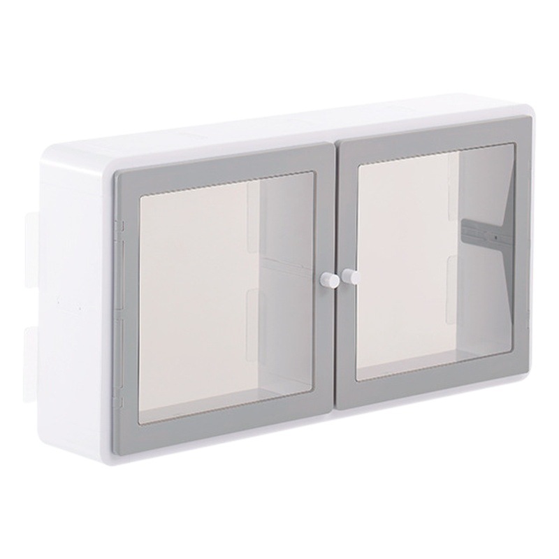 Estante de almacenamiento para el baño, a prueba de polvo e impermeable, sin perforaciones, almacenamiento de maquillaje de plástico, gabinete de almacenamiento para el baño multicapa a prueba de humedad