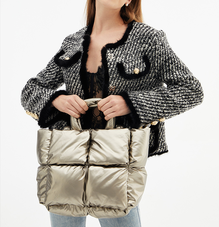 Borsa a mano, nuovo modello sul mercato, borsa da donna imbottita di alta qualità, alla moda e classica, semplice, spazio, tinta unita, morbida, a quadri, borsa a tracolla imbottita_voghion.com