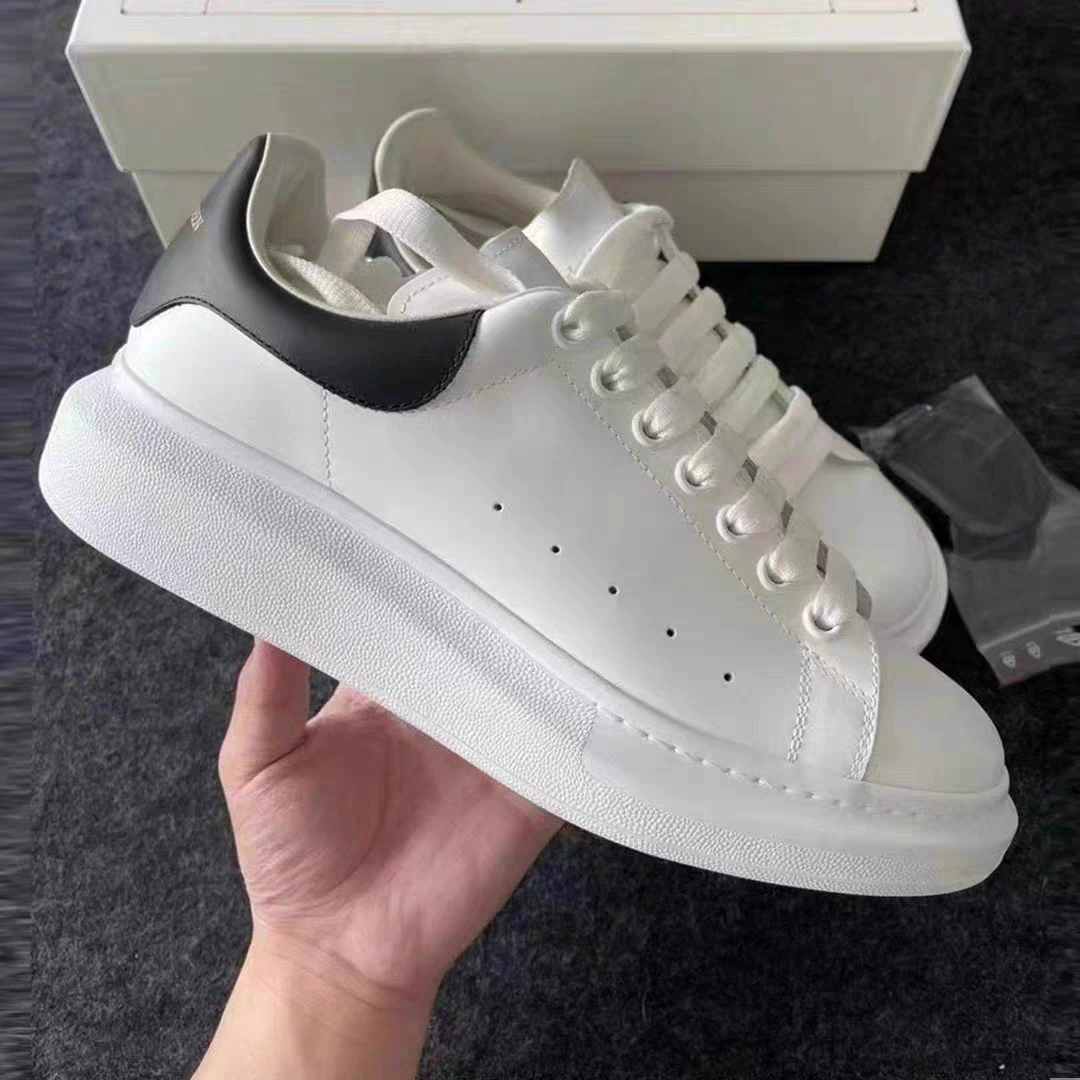 Белые туфли McQueen 2024, новинка, Повседневная Высокая версия из натуральной кожи, мужская и женская обувь на платформе скрытого роста для пар