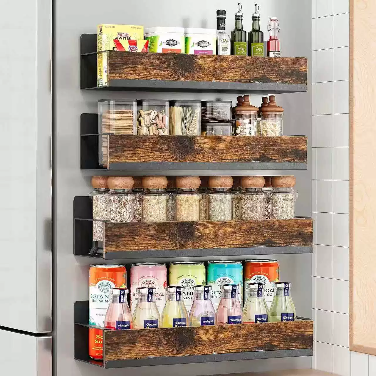 Spice Rack Magnetic Shelf Rack No-drill Kitchen from Yomiego