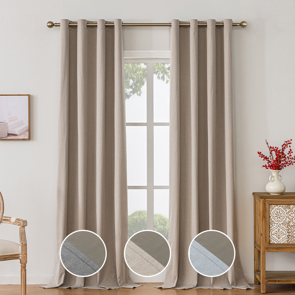 Transfronterizo exclusivamente para comercio exterior de Amazon, cáñamo sin luz, dormitorio, sala de estar, cortinas, cortinas al por mayor, curtains