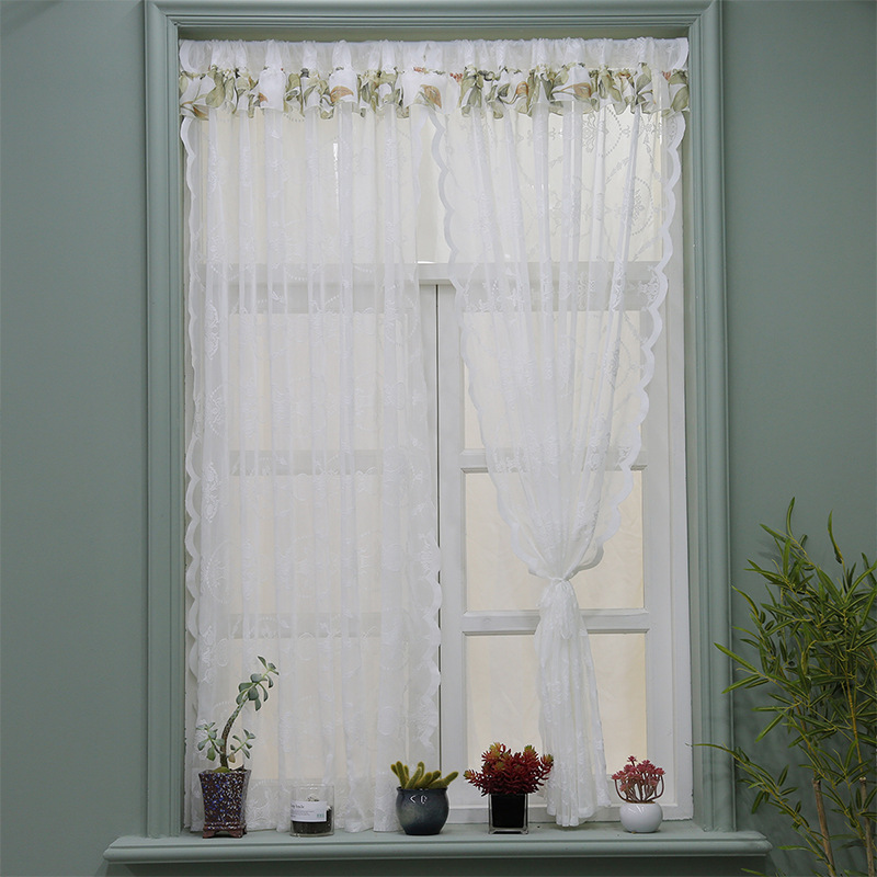 Korean-style White Lace Princess Sheer Curtains For Bay Windows_voghion.com