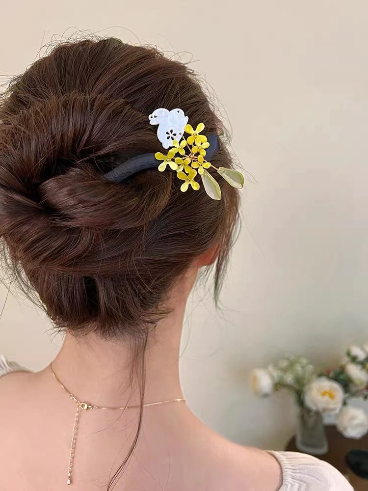 Nueva horquilla de estilo antiguo chino, horquilla de madera femenina, borla, paso a paso, nueva horquilla de estilo chino, horquilla simple