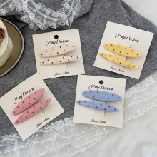 薄荷生巧~ 夏季波点简约发夹边夹侧边少女刘海夹可爱鸭嘴夹子头饰