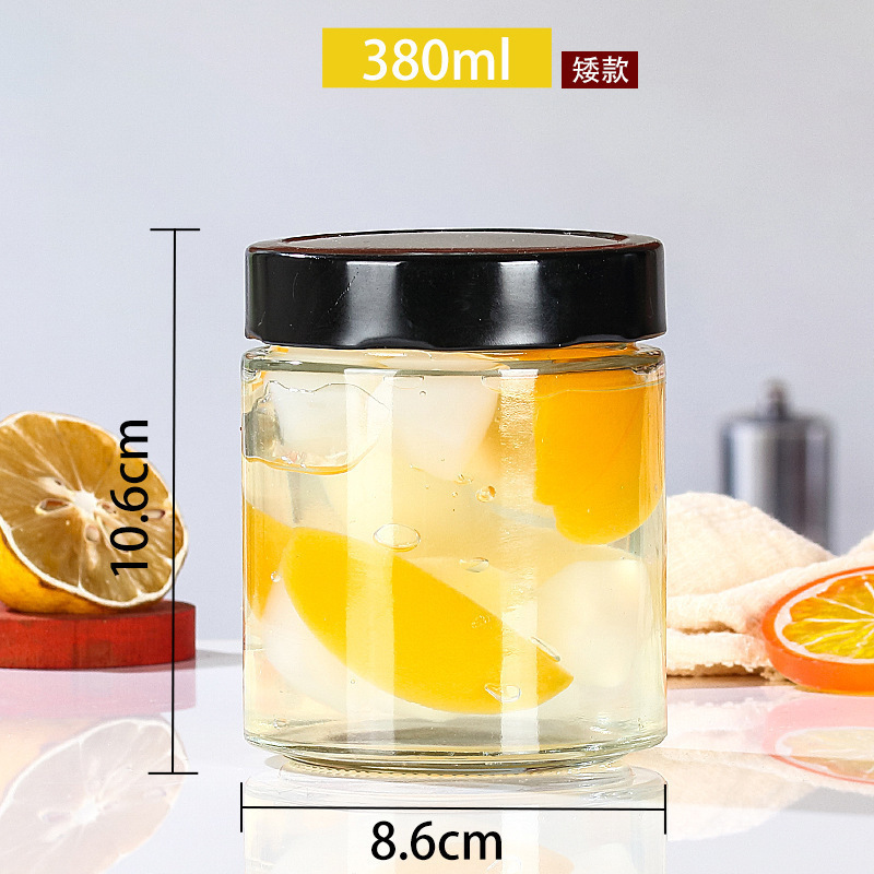 圆形玻璃瓶高盖酱菜瓶500ml罐头密封玻璃罐蜂蜜果酱辣椒酱分装瓶|undefined
