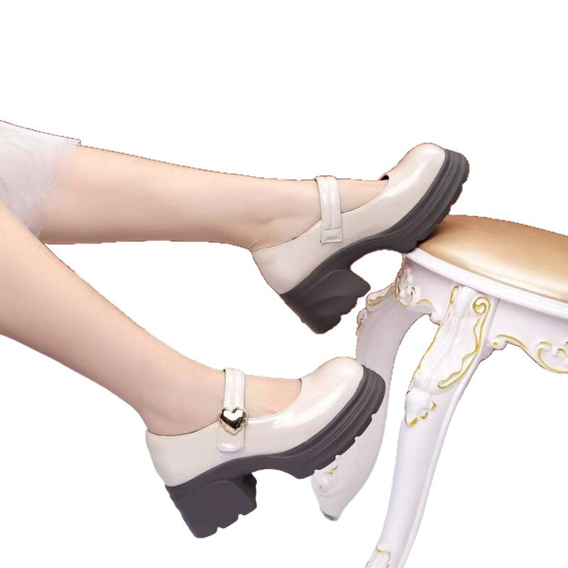 厚底玛丽珍女鞋新款法式jk小皮鞋女粗跟小个子单鞋2025新款|undefined
