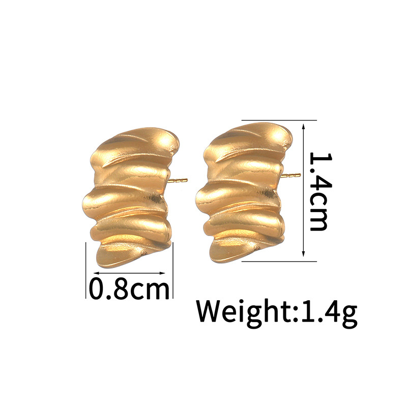 5g Weight 304 Stainless Steel Ear Needle Material Ear Studs Classification 1 Pair Retro Heart Shape Irregular Plating 304 Stainless Steel Stainless Steel Earrings