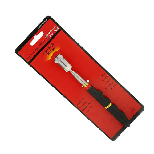 Drain cleaning grabber with retractable LED light and strong magnetized rod Car repair tool extendable suction rod