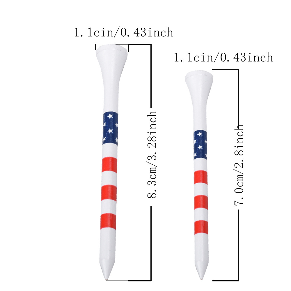 Venta caliente transfronteriza de uñas de golf de bambú tee rayado tee de protección del medio ambiente accesorios de golf