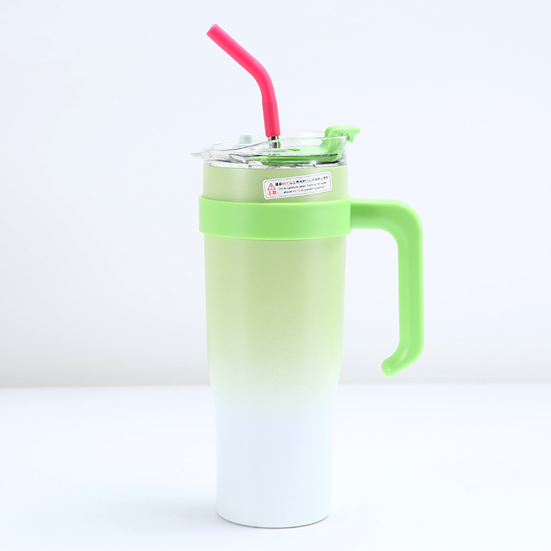 Taza grande multicolor 40 oz estilo Big Mac, vaso de agua con pajilla reutilizable, ideal para bebidas frías o calientes