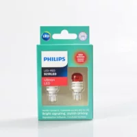 Автомобильный задний фонарь Philips, светодиодный маленький светильник T15/T16, средняя подключаемая лампа 921, красная лампа высокого стоп-сигнала W16W