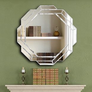 American Bathroom Mirror, Bathroom Mirror, Simple Wall-Mounted Toilet Makeup Mirror, Wall-Mounted Octagonal Mirror, Retro Makeup Mirror