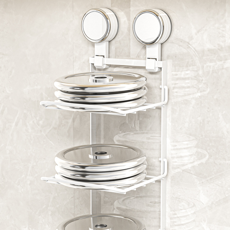 吸盤キッチン食品準備ラック 2024 折りたたみ多層おかず壁掛け多機能収納野菜ラック