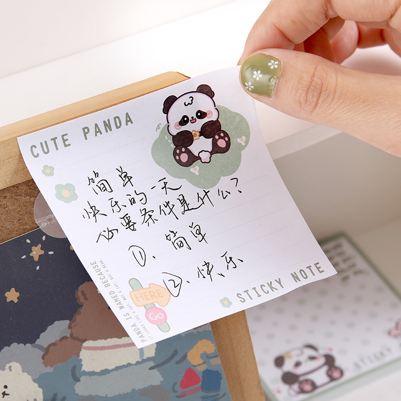 Nuevo panda cartón de dibujos animados notas de nota N veces pegado alto valor de la cara notas de notas de notas de papel para estudiantes