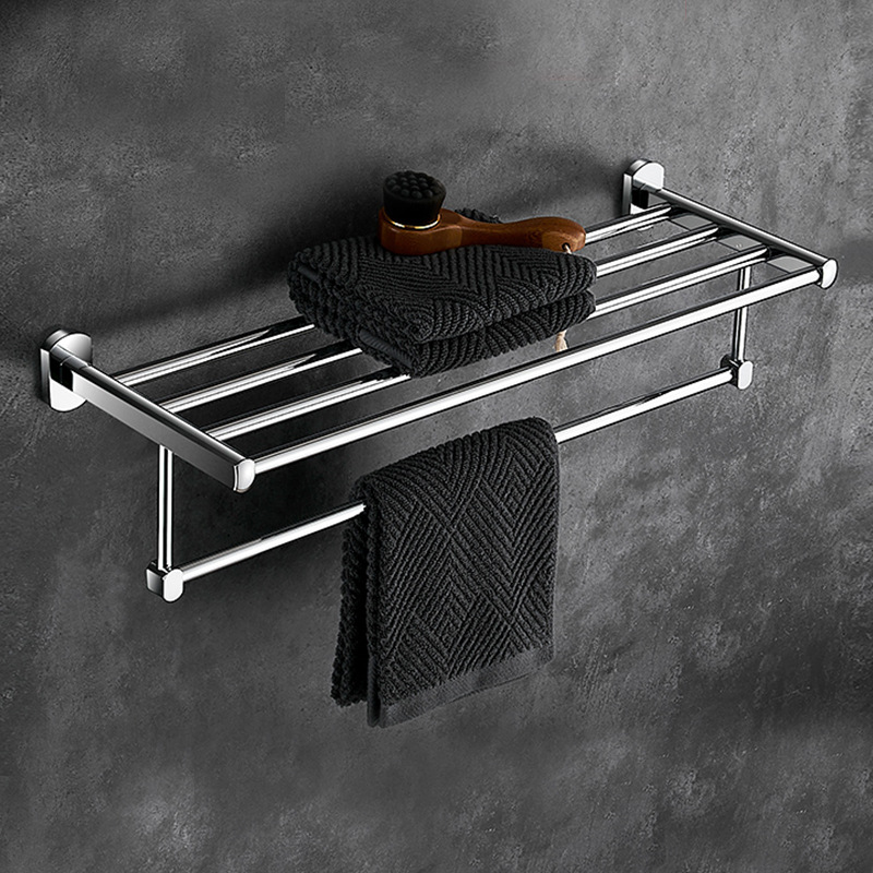 Toallero de cobre para baño, toallero de pared tipo perforado, estante de almacenamiento para baño, toallero de pared, barra de almacenamiento para toallas. image 7