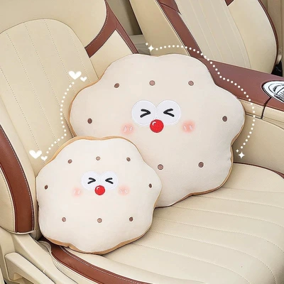 Pillow, Neck Pillow, Cartoon Toast: Waist support - 1-biscuit-headrest-and-1-waistrest
