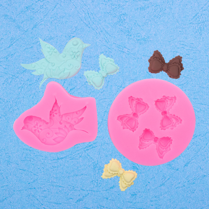 Paloma pájaro arco forma molde de silicona fondant cake chocolate DIY hornear epoxi Decoración