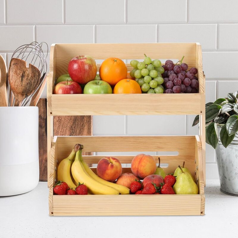 In-Stock Bamboo and Wood Desktop Storage Rack, Draining Basket Storage Rack, Fruit and Vegetable Storage Rack, Assembly-Type Kitchen Storage Rack In-Stock Bamboo and Wood Desktop Storage Rack, Draining Basket Storage Rack, Fruit and Vegetable Storage Rack, Assembly-Type Kitchen Storage Rack