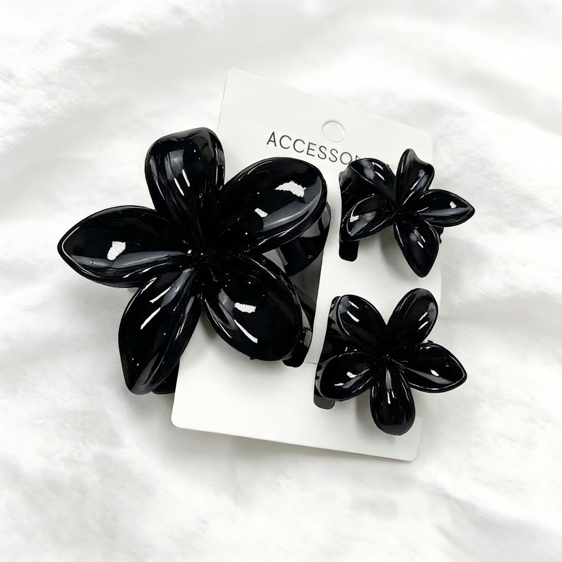 Ventas transfronterizas calientes nuevos huevos láser de dos colores clip de agarramiento de flores de cabeza posterior clip de tiburón clip de cabello joyerías para el cabello