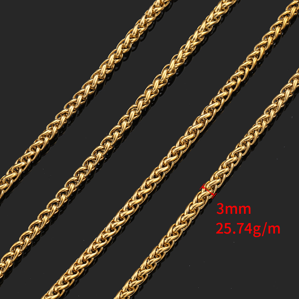 2 Pieces 304 Stainless Steel Solid Color Chain display picture 3