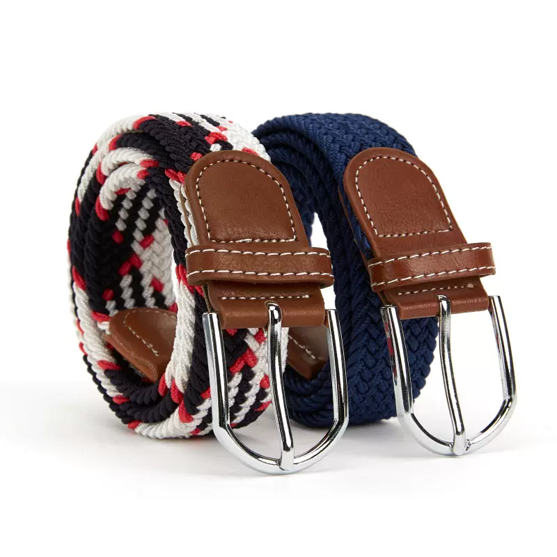 厂家批发弹力编织腰带女士松紧腰带学生帆布皮带男士针扣帆布腰带