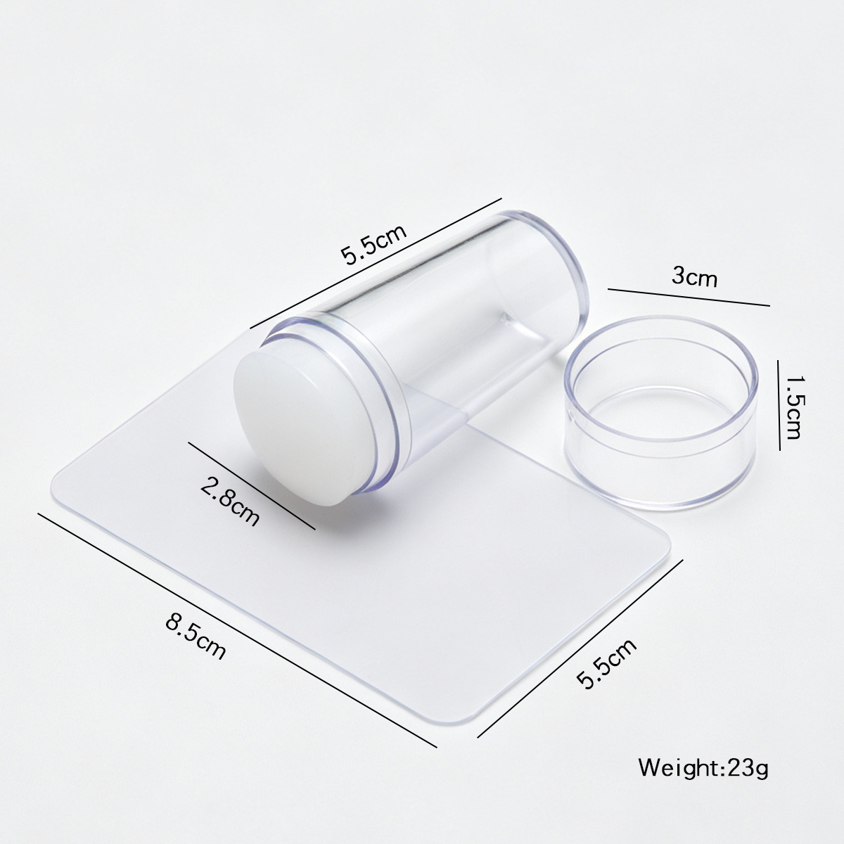 Sello para Uñas de 2,8 cm de Silicona Transparente con Raspador para Manicura Francesa image 11
