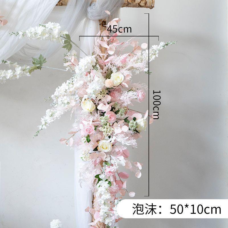 仿真花艺装饰拱门 墙面背景装饰婚礼花艺室内直播橱窗美陈假花艺|undefined