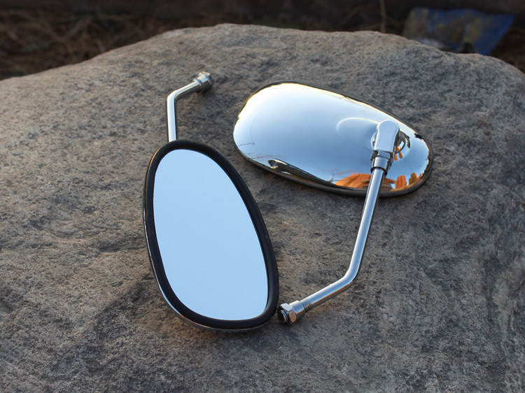 Motorcycle Leopard Hj125K-2 Silver Leopard Rearview Mirror Electric Vehicle 10mm Reflective Mirror Modified Convex Reversing Mirror