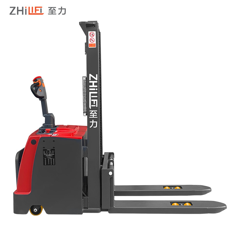 至力电动叉车托盘堆高车液压装卸搬运堆垛车升降高铲车站驾1.5/2T