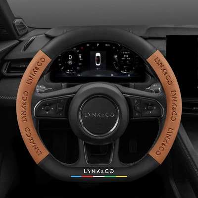 Lynk & Co 03 01: Steering wheel cover - lynk-co-nappa-leather-suede-saddle-brown-default