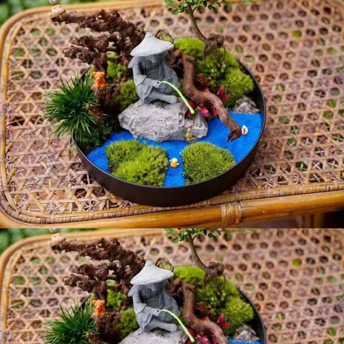 Metal craft plate tray sandbox plant pot landscape base green plant floral dish micro landscape indoor pot metal pot